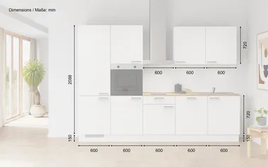 Kuechenhus24 Küchen-Zeile 300 cm Planungsvariante 1 1