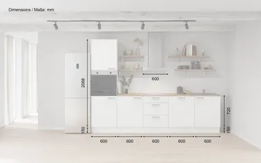 Kuechenhus24 Küchen-Zeile 300 cm Planungsvariante 11 1