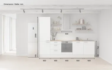 Kuechenhus24 Küchen-Zeile 300 cm Planungsvariante 12 1
