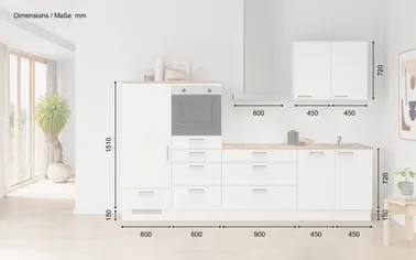 Kuechenhus24 Küchen-Zeile 300 cm Planungsvariante 13 1