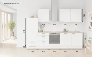 Kuechenhus24 Küchen-Zeile 300 cm Planungsvariante 14 1