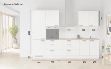 Kuechenhus24 Küchen-Zeile 300 cm Planungsvariante 2 1