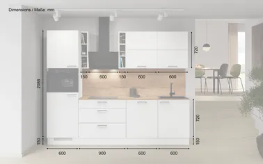 Kuechenhus24 Küchen-Zeile 270 cm Planungsvariante 3 1