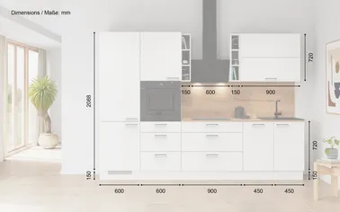 Kuechenhus24 Küchen-Zeile 300 cm Planungsvariante 3 1