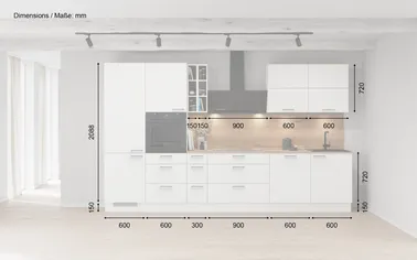 Kuechenhus24 Küchen-Zeile 360 cm Planungsvariante 3 1