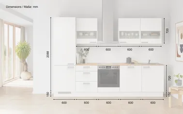 Kuechenhus24 Küchen-Zeile 300 cm Planungsvariante 4 1