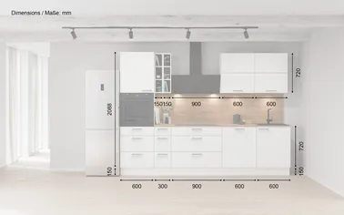 Kuechenhus24 Küchen-Zeile 300 cm Planungsvariante 8 1