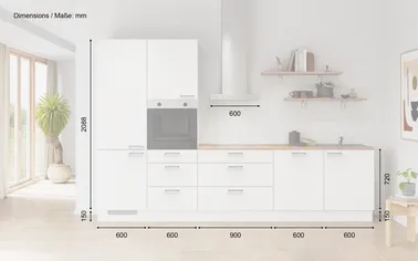 Kuechenhus24 Küchen-Zeile 330 cm Planungsvariante 9 1